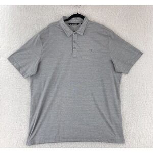 Travis Mathew Performance Golf Polo Shirt Men Size 2XL Gray Short Sleeve Stretch